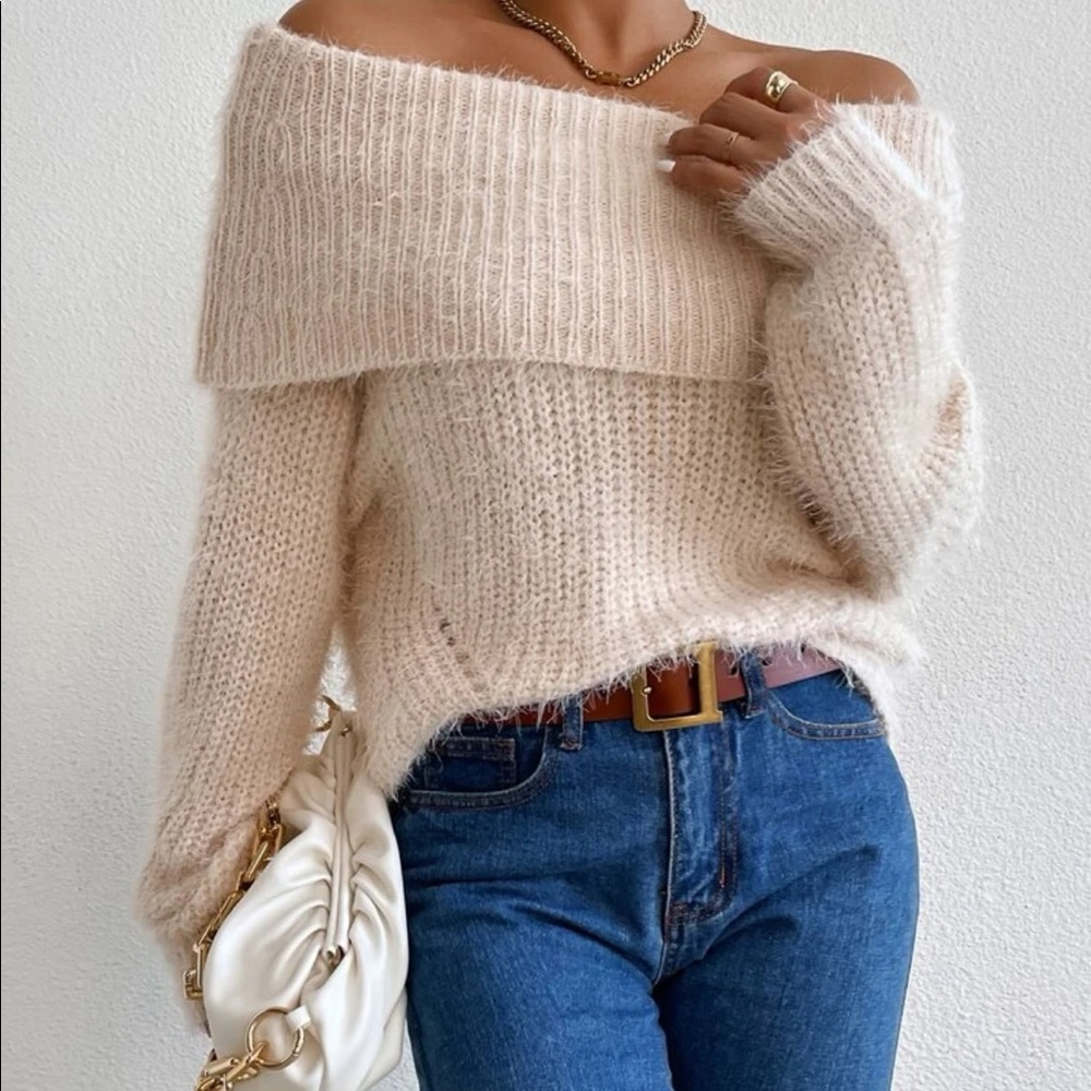 Solid Off The Shoulder Flap Detail - image 1